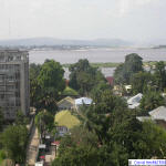 Kinshasa and Brazzaville on opposite sides of the Congo river