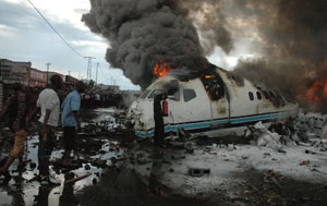 Authorities in Goma were scrambling to take care of more than 100 people injured after a Hewa Bora Airways plane crashed into a market in Goma on Wednesday. The death toll now stands at 40 and more than 20 people are still missing. People were lining up at the city's morgue to find out if their loved ones were among the dead.