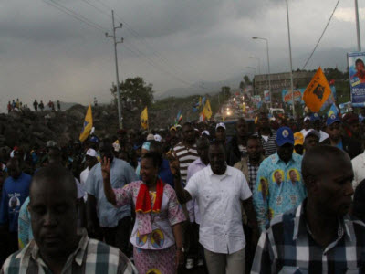 Joseph Kabila campaigns in Goma