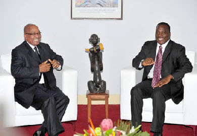 President Joseph Kabila of the Democratic Republic of Congo with President Jacob Zuma of South Africa
