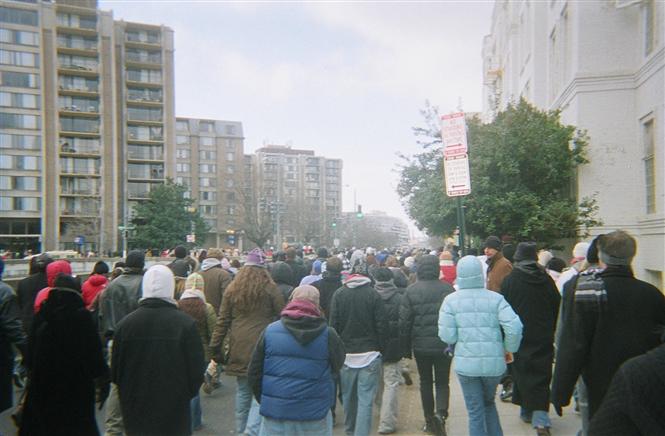 Ambiance dans les rues de Washington, DC, dans le quartier de Foggy Bottom, quelques heures aprs l'inauguration du Prsident Barack Obama.