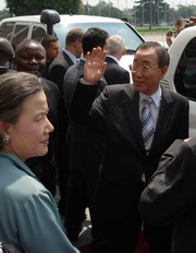 War-related humanitarian problems in the Democratic Republic of Congo (DRC) can only be solved in an atmosphere of lasting peace and stability, United Nations Secretary-General Ban Ki-moon said during a two-day visit to the country.