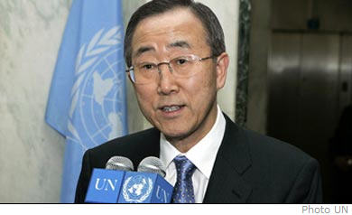 Newly appointed UN Secretary General Ban Ki-Moon