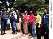 Voters waiting in line for historic poll