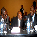 Charles Okoto, Malu Malu and Raymond Tshibanda at Kampala peace talks