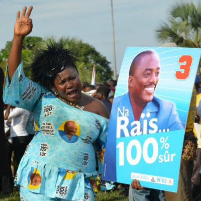A supporter of President Joseph Kabila in Mbuji Mayi