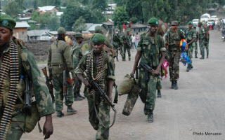 Congo army soldiers around Goma