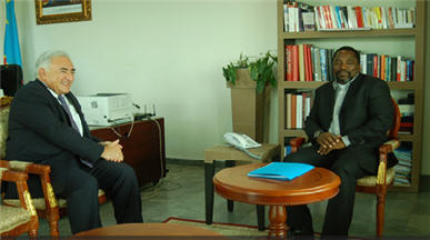 Dominique Strauss-Khan with Joseph Kabila in Kinshasa
