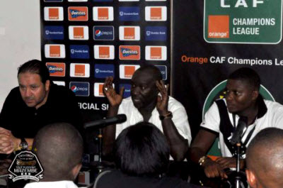 Esperance coach Nabil Maloul and Mazembe coach Lamine N'Diaye