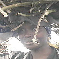 Francoise Kayindeh says she feels safe inside the camp, but must go outside to gather branches and food