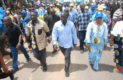 Joseph and Olive Lembe Kabila campaign on Tshisekedi's turf in Mbuji Mayi