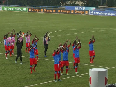 DR Congo Leopards celebrate after a 3-0 win against Ethiopia on 1.17.2016
