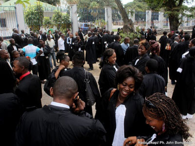 Judges protest in front of the Prime Minister's office on Auguest 30, 2011