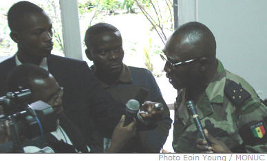 At the weekly MONUC press conference in Kinshasa on Wednesday 17 October 2007, MONUC force commander General Babacar Gaye reiterated MONUC's mandate, as the DRC government seeks to establish its authority in troubled North Kivu province. 
