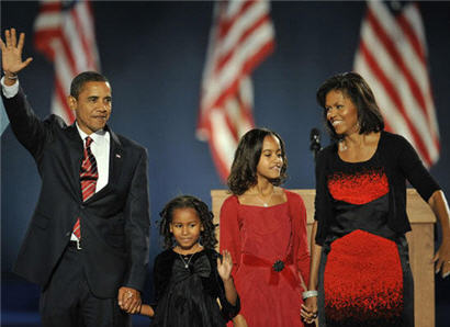 President-elect Barack Obama and his family
