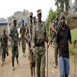 Sultani Makenga (center), leader of the M23 rebels