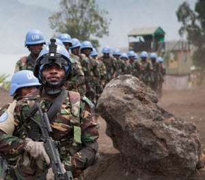 Tanzanian special forces, part of MONUSCO, in Sake, North Kivu