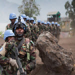 Tanzanian special forces, part of MONUSCO, in Sake, North Kivu