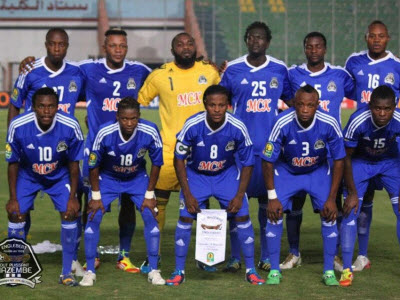 TP Mazembe players before the game against Zamalek of Egypt on 8.19.12