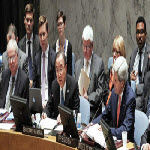 Secretary-General Ban Ki-moon (centre) addresses the Security Council. At right is United States Secretary of State John Kerry. UN Photo/JC McIlwaine