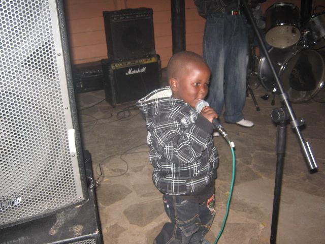 My son at a congolese music concert in harare
