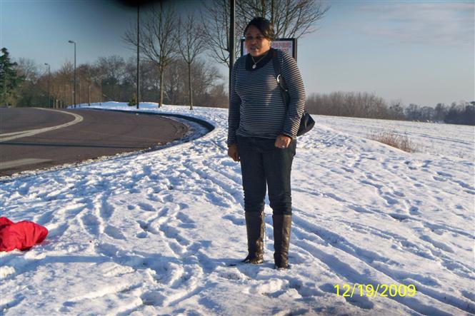 Ma femme sous sa premiere neige